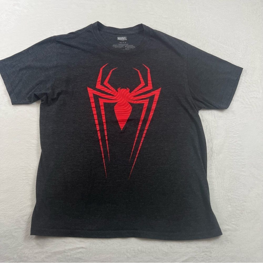 Marvel Men's Black and Red Spider Logo T-Shirt size large